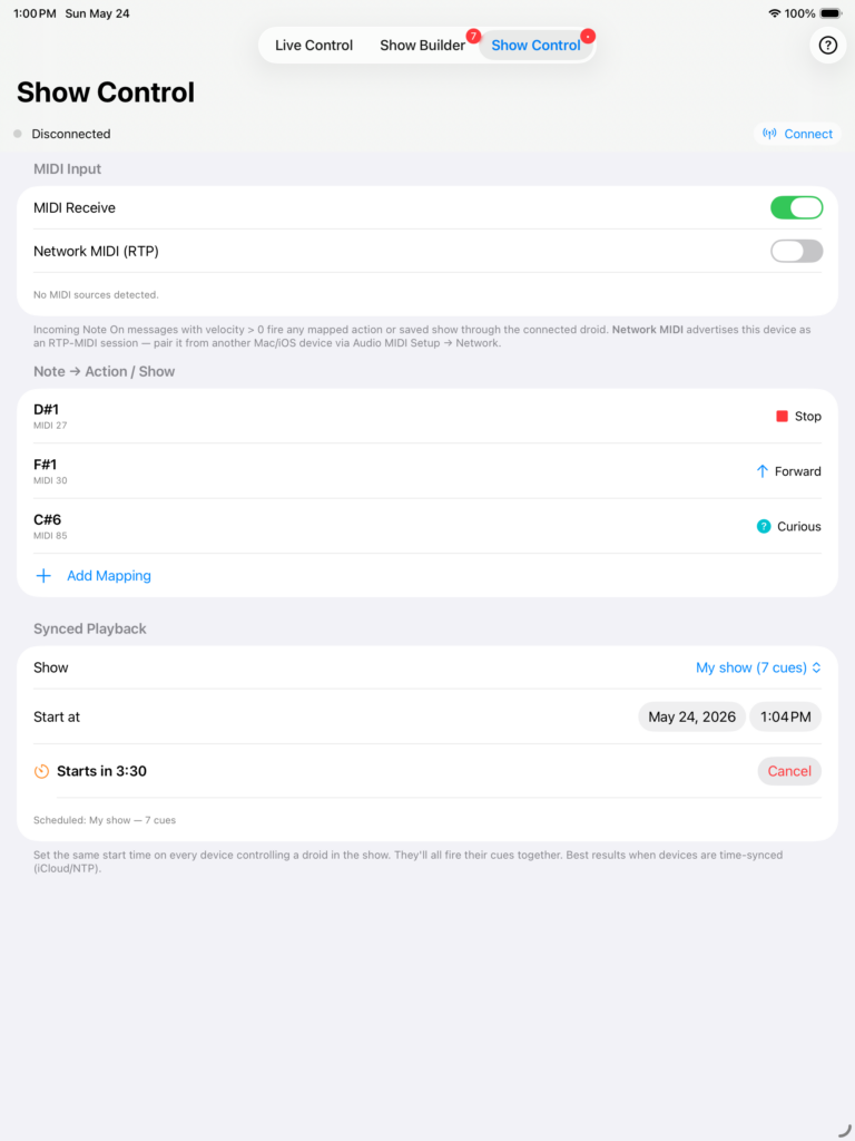 Screenshots of the DSC Live App.