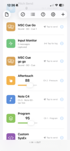 Screenshots of the app myMIDI Ultra