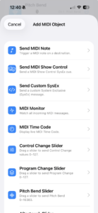 Screenshots of the app myMIDI Ultra