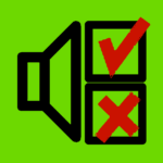 App icon of a speaker icon and checkboxes