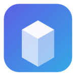 App icon white box with a blue background